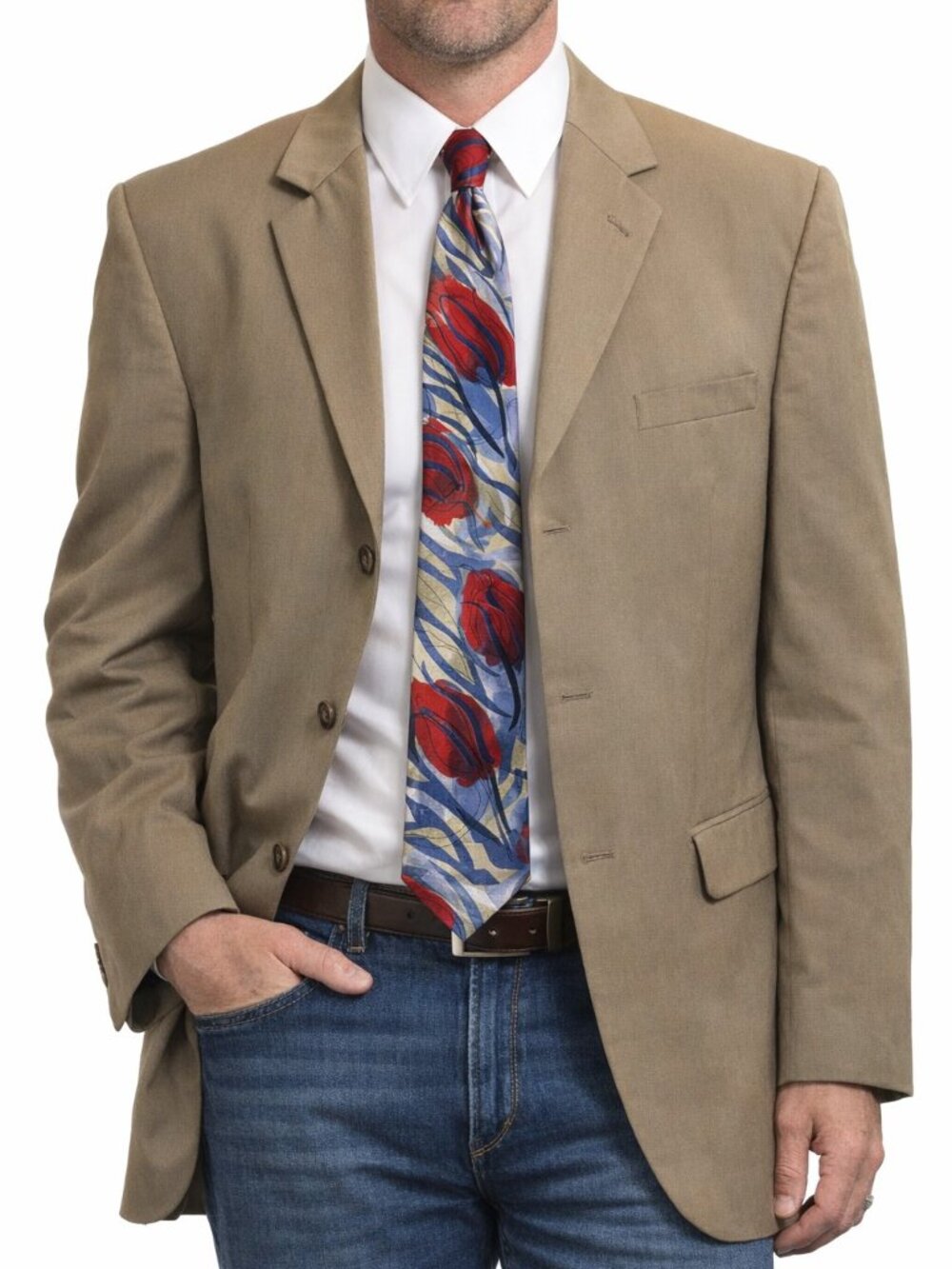 Jos A Bank Light Brown Blazer Sport Coat 43R Single Breasted 3 button